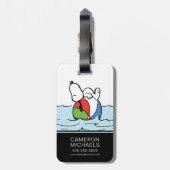 pinda's | Snoopy Beach Ball Beach Bagagelabel (Achterkant verticaal)