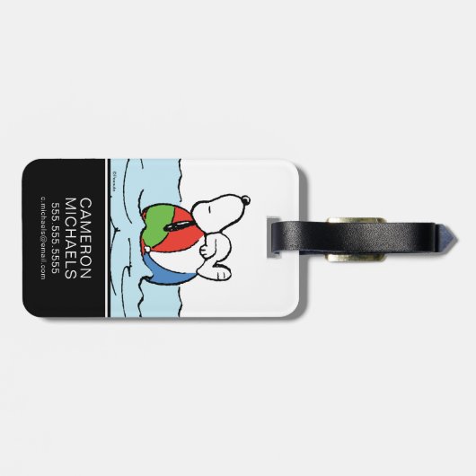 pinda's | Snoopy Beach Ball Beach Bagagelabel (Achterkant horizontaal)