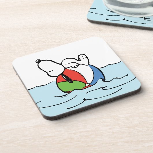 pinda's | Snoopy Beach Ball Beach Bier Onderzetter (Linkerzijde)