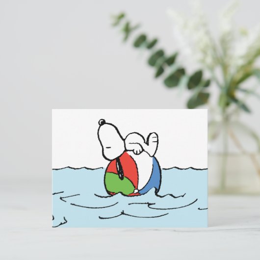 pinda's | Snoopy Beach Ball Beach Briefkaart (Staand voorkant)