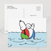 pinda's | Snoopy Beach Ball Beach Briefkaart (Voorkant / Achterkant)
