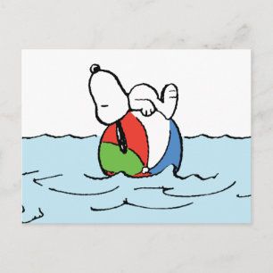 pinda's   Snoopy Beach Ball Beach Briefkaart