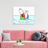 pinda's | Snoopy Beach Ball Beach Canvas Afdruk (Insitu (Woonkamer))