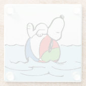 pinda's | Snoopy Beach Ball Beach Glazen Onderzetter (Achterkant)