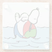 pinda's | Snoopy Beach Ball Beach Glazen Onderzetter (Achterkant)