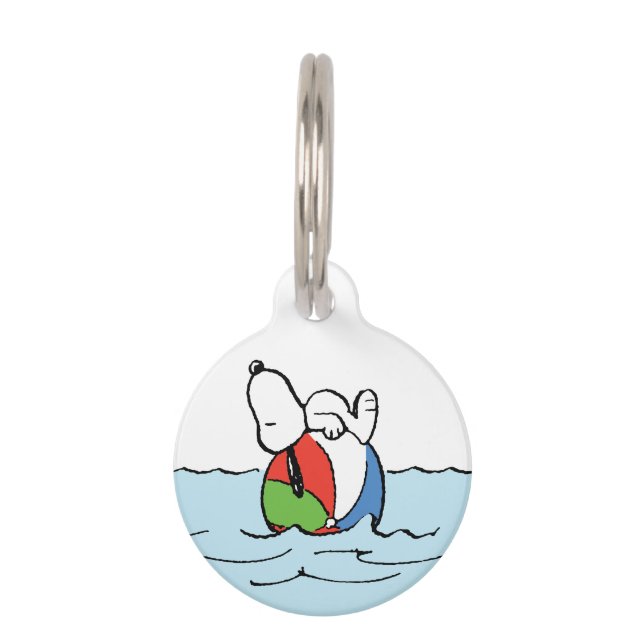 pinda's | Snoopy Beach Ball Beach Huisdierpenning (Voorkant)