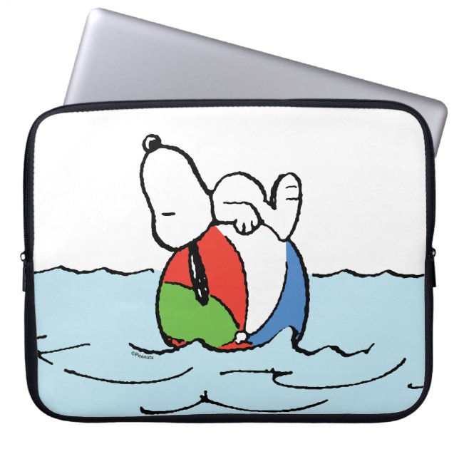 pinda's | Snoopy Beach Ball Beach Laptop Sleeve (Voorkant)