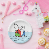 pinda's | Snoopy Beach Ball Beach Papieren Bordje (Feest)