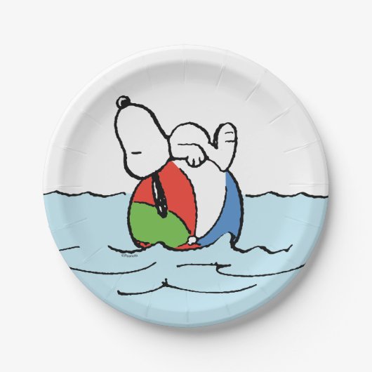 pinda's | Snoopy Beach Ball Beach Papieren Bordje (Voorkant)