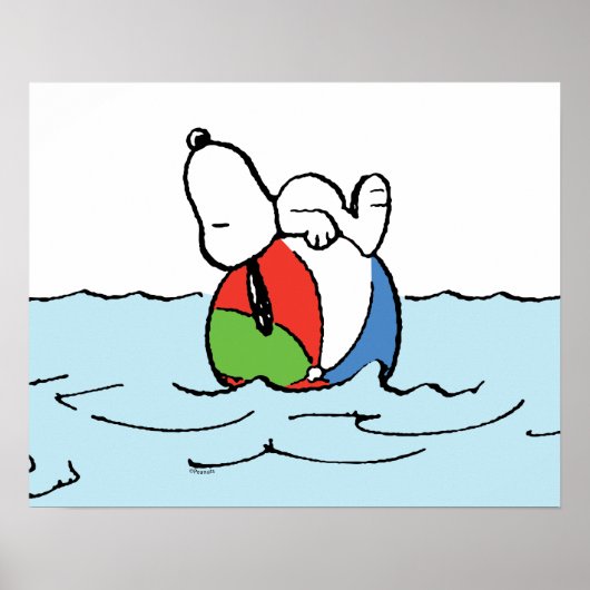 pinda's | Snoopy Beach Ball Beach Poster (Voorkant)