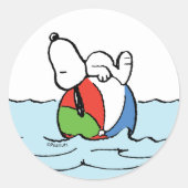 pinda's | Snoopy Beach Ball Beach Ronde Sticker (Voorkant)