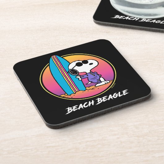 pinda's | Snoopy Beach Beagle Bier Onderzetter (Linkerzijde)