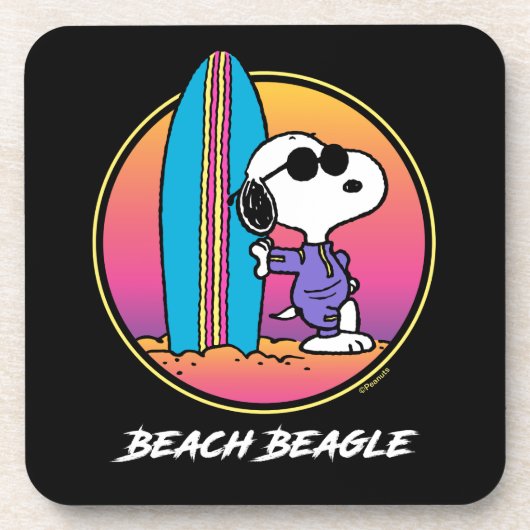 pinda's | Snoopy Beach Beagle Bier Onderzetter (Voorkant)