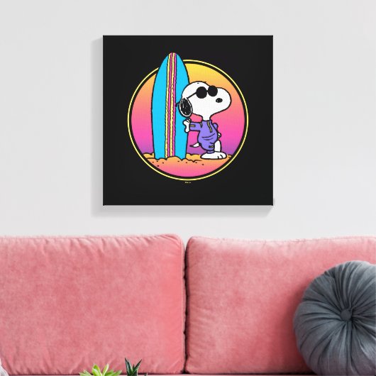 pinda's | Snoopy Beach Beagle Canvas Afdruk (Insitu (Woonkamer))