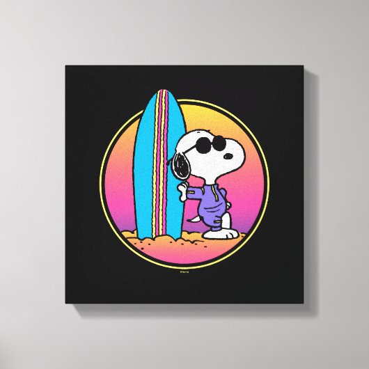pinda's | Snoopy Beach Beagle Canvas Afdruk (Voorkant)