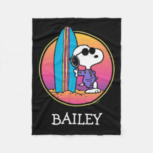 pinda's   Snoopy Beach Beagle Fleece Deken