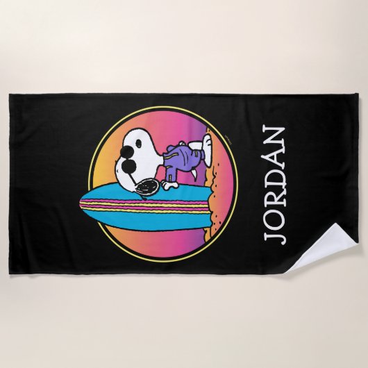 pinda's | Snoopy Beach Beagle | Jouw namen toevoeg Strandlaken (Voorkant)