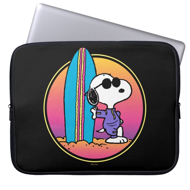 pinda's | Snoopy Beach Beagle Laptop Sleeve (Voorkant)