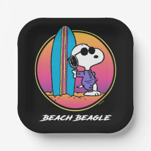 pinda's   Snoopy Beach Beagle Papieren Bordje