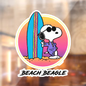 pinda's | Snoopy Beach Beagle Raamsticker (Vel 2)