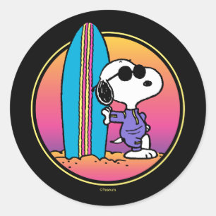 pinda's   Snoopy Beach Beagle Ronde Sticker