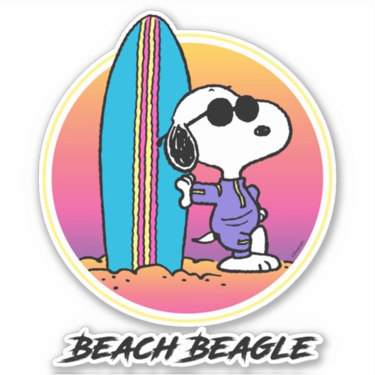 pinda's | Snoopy Beach Beagle Sticker (Voorkant)