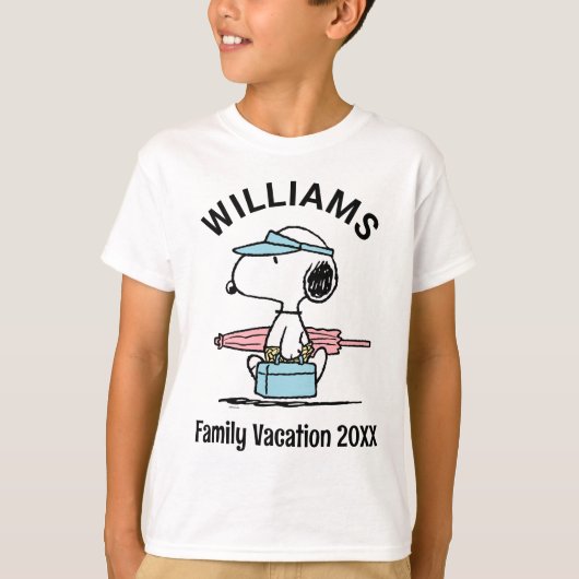 pinda's | Snoopy Beach Walk Family Vacking T-shirt (Voorkant)