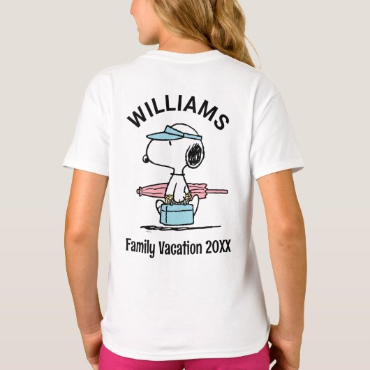 pinda's | Snoopy Beach Walk Family Vacking T-shirt (Achterkant)
