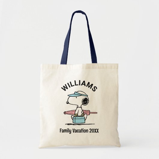 pinda's | Snoopy Beach Walk Family Vacking Tote Bag (Voorkant)
