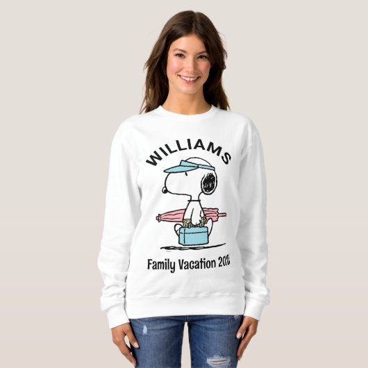 pinda's | Snoopy Beach Walk Family Vacking Trui (Voorkant volledig)