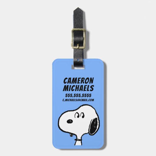 pinda's | Snoopy-beelden Bagagelabel (Voorkant verticaal)