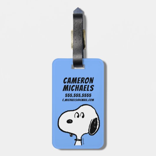 pinda's | Snoopy-beelden Bagagelabel (Achterkant verticaal)