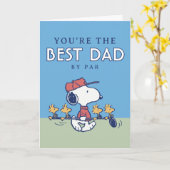 Pinda's Snoopy Beste Papa Door Par Golf Aangepaste Kaart (Gele Bloem)