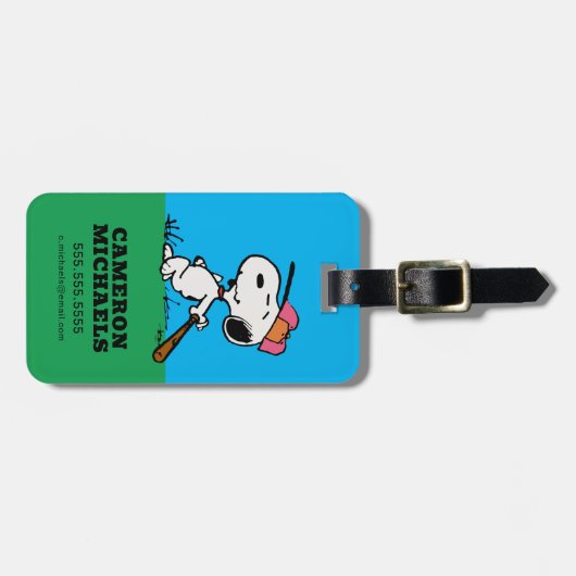 pinda's | Snoopy bij Bat Bagagelabel (Voorkant horizontaal)