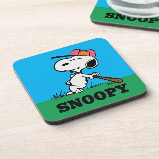 pinda's | Snoopy bij Bat Bier Onderzetter (Linkerzijde)