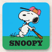 pinda's | Snoopy bij Bat Bier Onderzetter (Voorkant)