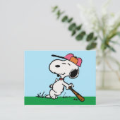 pinda's | Snoopy bij Bat Briefkaart (Staand voorkant)