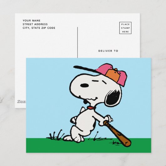 pinda's | Snoopy bij Bat Briefkaart (Voorkant / Achterkant)