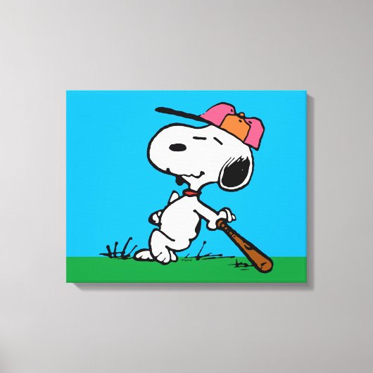 pinda's | Snoopy bij Bat Canvas Afdruk (Voorkant)