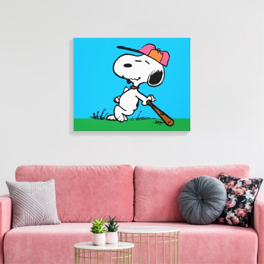 pinda's | Snoopy bij Bat Canvas Afdruk (Insitu (Woonkamer))