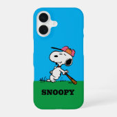 pinda's | Snoopy bij Bat iPhone 16 Hoesje (Achterkant)