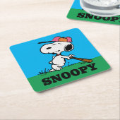 pinda's | Snoopy bij Bat Kartonnen Onderzetters (Schuin)