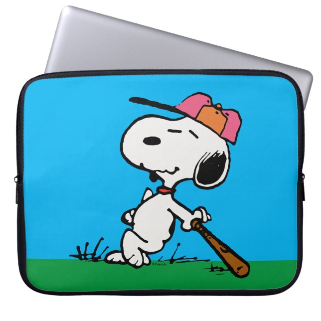 pinda's | Snoopy bij Bat Laptop Sleeve (Voorkant)