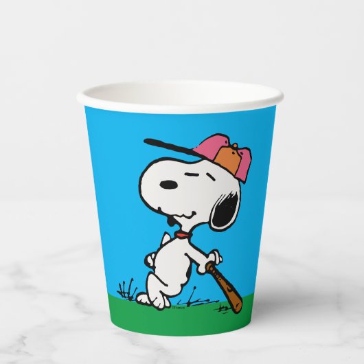 pinda's | Snoopy bij Bat Papieren Bekers (Voorkant)