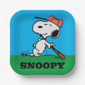 pinda's | Snoopy bij Bat Papieren Bordje (Voorkant)