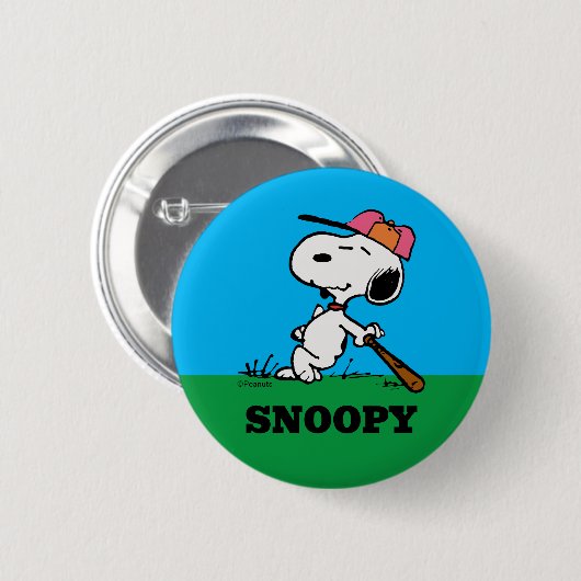 pinda's | Snoopy bij Bat Ronde Button 5,7 Cm (Voorkant /achterkant)