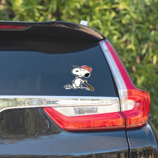 pinda's | Snoopy bij Bat Sticker (Auto Zijkant)