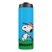 pinda's | Snoopy bij Bat Thermosbeker (Voorkant)