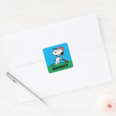 pinda's | Snoopy bij Bat Vierkante Sticker (Envelop)