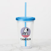 pinda's | Snoopy bij de schrijfmachine Acryl Drinkbeker (Voorkant)